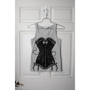 2010's Vive Maria Graphic Corset Print Tank Top